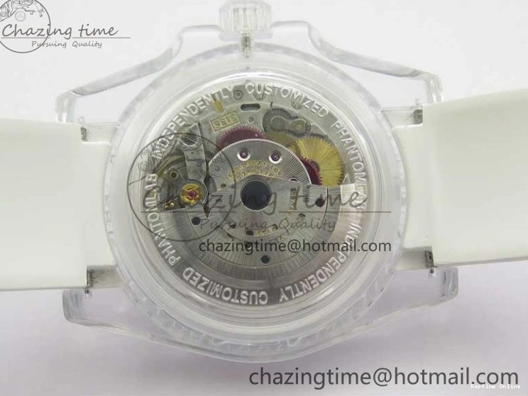 1219 Submariner Phantomlab Transparent KZF Best Edition Blue Fruit Dial on White Rubber Strap VR Classic 2563